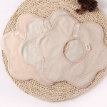 嬰兒口水巾純棉360度旋轉寶寶圓形花朵彩棉小圍嘴圍兜飯